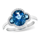 14KT Gold Ladies Blue Topaz Fashion Ring