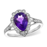 14KT Gold Ladies Amethyst Fashion Ring