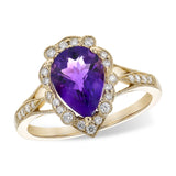 14KT Gold Ladies Amethyst Fashion Ring