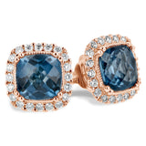 14KT Gold Blue Topaz Earrings