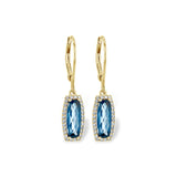 14KT Gold Blue Topaz Earrings