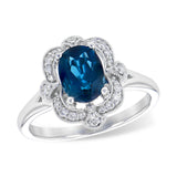 14KT Gold Ladies Blue Topaz Fashion Ring