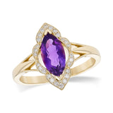 14KT Gold Ladies Amethyst Fashion Ring
