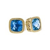14KT Gold Blue Topaz Earrings