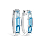 14KT Gold Blue Topaz Earrings