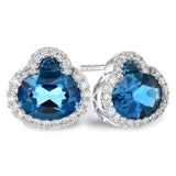 14KT Gold Blue Topaz Earrings