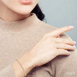 1 ctw Baguette and Round Cut Diamond Bracelet in 14K Yellow Gold