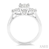 1 ctw Triple Circle Round Cut Lovebright Diamond Ring in 14K White Gold