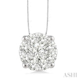 1 ctw Round Cut Lovebright Diamond Pendant in 14K White Gold with Chain