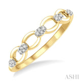 1/10 ctw Round Cut Diamond Stackable Oval Shape Link Fashion Band in 14K Yellow Gold
