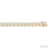 3.00 ctw Lovebright Round Cut Diamond Bracelet in 14K Yellow and White Gold