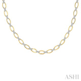 1.00 ctw Round Cut Diamond Oval Shape Link Necklace in 14K Yellow Gold