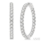 6.00 ctw Inside-Out Round Cut Diamond Hoop Earrings in 14K White Gold