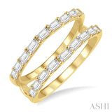 3/4 Ctw Baguette Diamond Insert Ring in 14K Yellow Gold