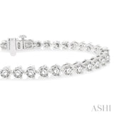6 Ctw Round Cut Diamond 3-Prong Tennis Bracelet in 14K White Gold