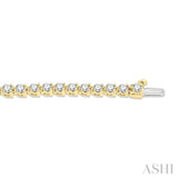 5 Ctw Round Cut Diamond 3-Prong Tennis Bracelet in 14K Yellow Gold
