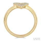 1/4 Ctw Heart Shape Pave Set Round Cut Diamond Fashion Ring in 10K Yellow Gold