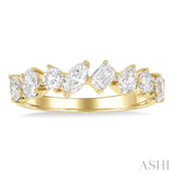 1 1/10 Ctw Mixed Shape Diamond Fashion Band in 14K Yellow Gold