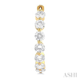 5 ctw Inside-Out Single Prong Set Round Cut Diamond Hoop Earrings in 14K Yellow Gold