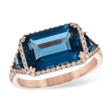 14KT Gold Ladies Blue Topaz Fashion Ring