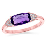 14KT Gold Ladies Amethyst Fashion Ring