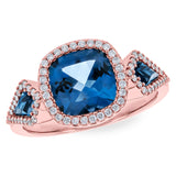 14KT Gold Ladies Blue Topaz Fashion Ring