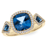 14KT Gold Ladies Blue Topaz Fashion Ring