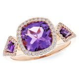 14KT Gold Ladies Amethyst Fashion Ring