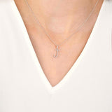 1/10 Ctw Initial 'A' Round Cut Diamond Fashion Pendant With Chain in Sterling Silver