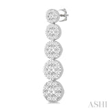 2 ctw Lovebright Round Cut Diamond Earrings in 14K White Gold