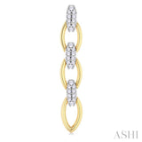 1/4 ctw Rolo Link Round Cut Diamond Fashion Long Earring in 14K Yellow Gold