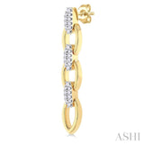 1/4 ctw Rolo Link Round Cut Diamond Fashion Long Earring in 14K Yellow Gold