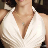 1/20 ctw Round Cut Diamond Heart Pendant in 10K Yellow Gold with Chain
