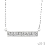 1/5 ctw Round Cut Diamond Stick Pendant in 10K White Gold with Chain