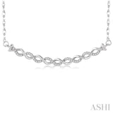 1/6 ctw Round Cut Diamond Twisted Necklace in 10K White Gold with Chain
