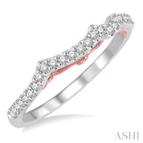 1/8 ctw Round Diamond Wedding Band in 14K White and Rose Gold