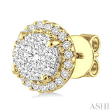 3/4 ctw Lovebright Round Cut Diamond Earrings in 14K Yellow and White Gold