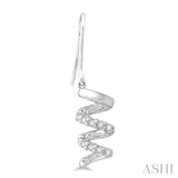 1/10 ctw Spiral Round Cut Diamond Earrings in 10K White Gold