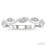 1/20 ctw Marquise Shape Round Cut Diamond Stackable Band in 14K White Gold