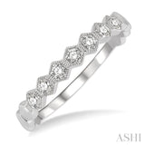 1/6 ctw Round Cut Diamond Stackable Wedding Band in 14K White Gold