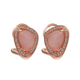 14KT Gold Rose Quartz Earrings
