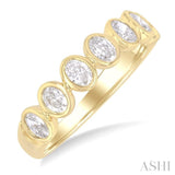 1.00 ctw 7-Stone Bezel Set Oval Cut Diamond Fashion Band in 14K Yellow Gold