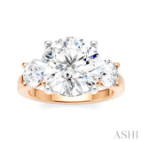 1 Ctw Tri-Mount Past, Present and Future Round Cut Diamond Semi Mount Engagement Ring in 14K Rose and White Gold