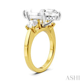 1 Ctw Tri-Mount Marquise Shape Center Round Cut Diamond Semi Mount Engagement Ring in 14K Yellow and White Gold