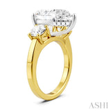 1 Ctw Tri-Mount Pear Shape Round Cut Diamond Semi Mount Engagement Ring in 14K yellow and White Gold