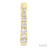 1/4 ctw Graduated Round Cut Diamond Fashion Huggies in 14K Yellow Gold