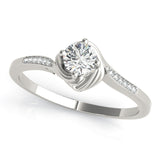 Silver Single Row Engagement Ring