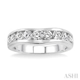 Channel Set Diamond Curved Wedding Band