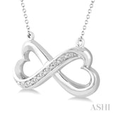 Infinity Heart Shape Silver Diamond Fashion Pendant
