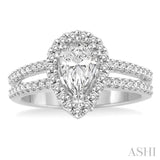 Pear Shape Semi-Mount Diamond Engagement Ring